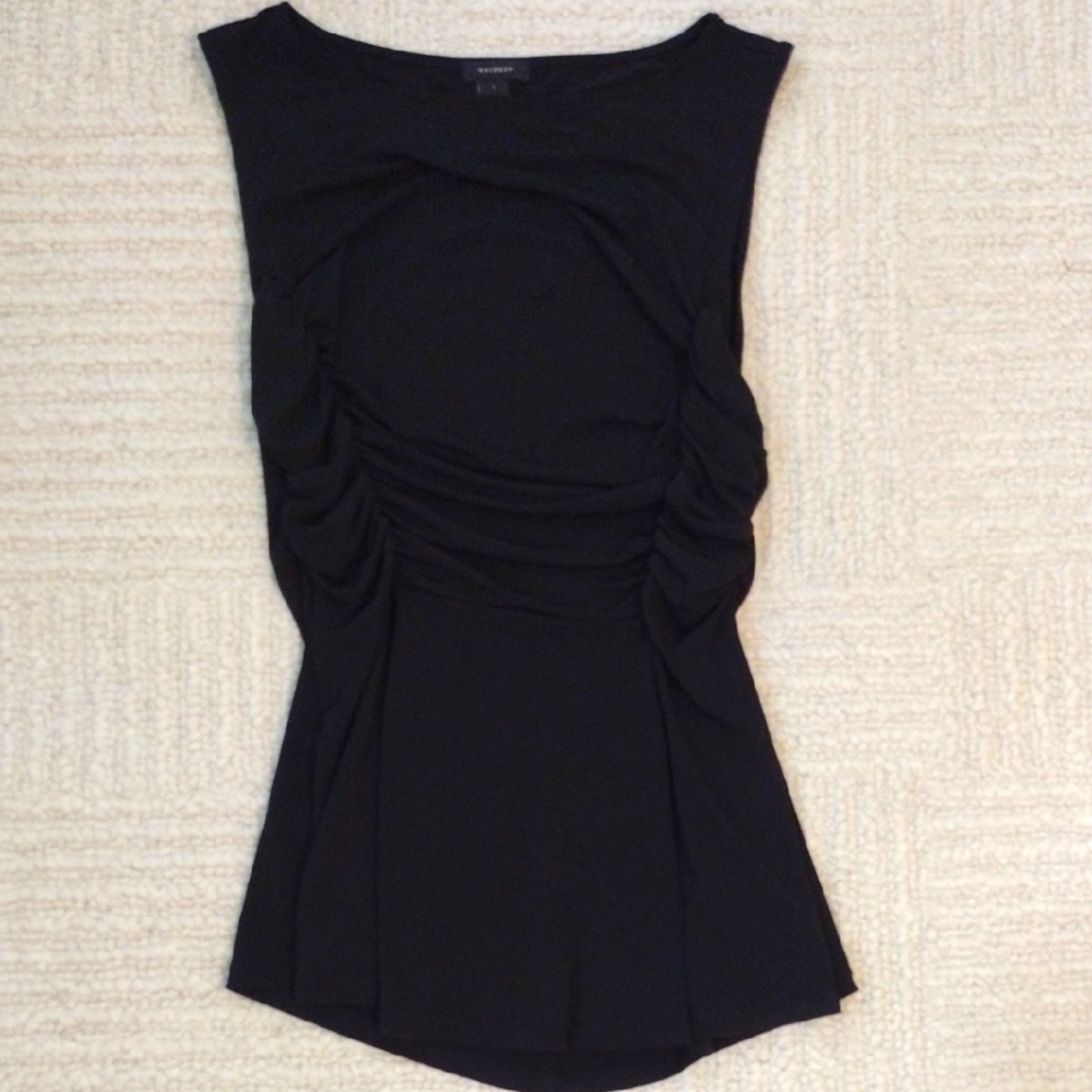 Halogen Black Ruched Tank Top